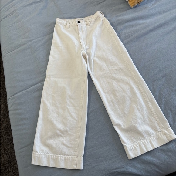 OZMA High Rise Trouser Pant 100% Cotton, size 25, Off-White-Flawed - Picture 3 of 15